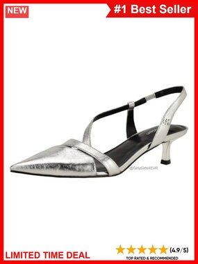 Pointy Toe Slingback Kitten Heel Dress Pumps Evening Shoes